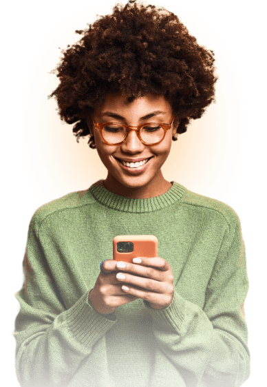 Foto mulher com smartphone